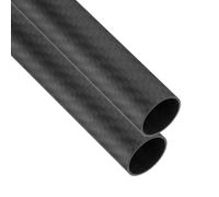 Lot de 2 tubes en fibre de carbone - Finition mate 3K, légers et très résistants for avions RC, drones et projets DIY(12x10mm)
