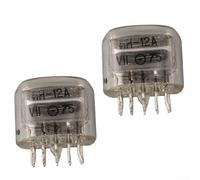 Lot de 2 tubes Nixie numériques IN-12 pour kits d'horloge et affichages rétro, affichage néon vintage pour bricolage électronique, construction en verre et métal, lueur orange chaud, prêts pour les