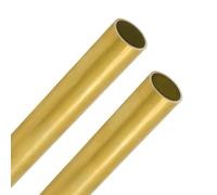 Lot de 2 tubes ronds en laiton de 250 mm - Diamètre extérieur : 5 mm - Épaisseur de paroi : 0,5 mm - Tube rond en laiton - Pour l'artisanat, le modélisme, les projets de bricolage et les travaux