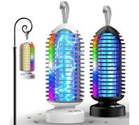 Lot de 2 tue-insectes avec lumière de chapiteau, pour intérieur et extérieur, 4000 mAh, Smart Auto On/Off, rechargeable, tueur d'insectes étanche pour la maison, la cuisine, la terrasse, le camping
