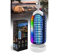 Lot de 2 tue-insectes d'extérieur avec lumière de chapiteau, sans fil, rechargeable de 4 000 mAh pour l'intérieur, marche/arrêt automatique, étanche pour terrasse, jardin, cuisine, camping