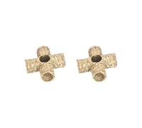 Lot de 2 tunnels d'herbe pour hamster - Jouet en paille - Maison pour petits animaux - Petit lapin - Gerbilles - Quatre ports