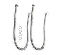 Lot de 2 tuyaux d'admission d'eau ondulés en acier inoxydable de 1,9 cm x 1 m, anti-fuite, anti-explosion, pour chauffe-eau à gaz, chaudière murale, haute pression