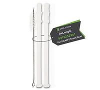 Lot de 2 tuyaux d'aspiration de lait de 15,6 cm pour machine à café DeLonghi 5313232961 avec brosse de nettoyage DEKAROX pour machine à café LatteCrema Milk System dans ECAM ETAM ESAM ESAM