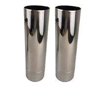 Lot de 2 tuyaux de cheminée droits en acier inoxydable de 5 cm/7 cm/11 cm/12 cm de diamètre, for poêle à bois, longueur 50 cm, rallonge for cheminée(10cm)