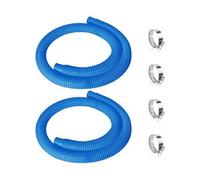 Lot de 2 tuyaux de piscine de 1,25 pouce - 1,5 mètre de long, compatibles avec les pompes de piscine Intex, durables et étanches avec colliers en acier inoxydable