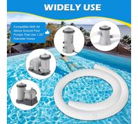 Lot de 2 tuyaux de piscine de 1,25 pouce - 1,5 mètre de long, compatibles avec les pompes Intex et Coleman, durables et étanches avec colliers en acier inoxydable