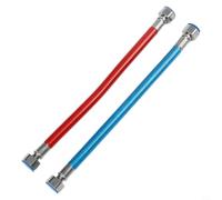 Lot de 2 tuyaux de raccordement flexibles en acier ondulé pour chauffage 304 SS avec code rouge, extrémités 3/4 NPT pour plomberie domestique, 50 cm