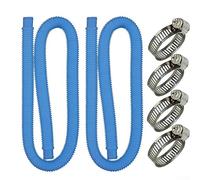 Lot de 2 tuyaux de Rechange pour Pompe de Piscine avec Collier de Serrage en métal pour Tuyau de Piscine pour Intex de 3,8 cm