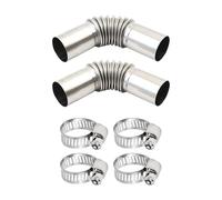 Lot de 2 tuyaux d'échappement de 24 mm, joint coudé pour pot d'échappement, tuyau d'échappement de voiture, tuyau d'échappement de chauffage, collier de serrage pour tuyau d'échappement en acier