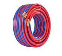 Lot de 2 tuyaux en acétylène d'oxygène 8 mm avec connecteurs en laiton M16, tuyau de soudage et de coupe ignifuge haute pression, 50 m