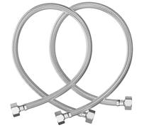 Lot de 2 tuyaux flexibles blindés flexibles de raccordement en acier inox-1/2" Femelle x 1/2" Femelle Flexible sanitaire Pour robinet, robinet d'angle, lavabo,salle de bain, toilettes WC - 100CM