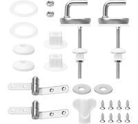 Lot de 2 Universel Fixation Abattant WC Toilettes à Charnière Fixations Attaches Charnière Abattant WC Toilette Charniere Abattant en Acier Inoxydable pour réparer et fixer les sièges de WC