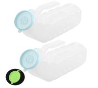 Lot de 2 urinoirs for homme phosphorescents, bouchon à vis, 1000 ml, bouteilles d'urinoir portables, anti-déversement, for voiture, hôpital, personnes âgées et incontinence
