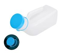 Lot de 2 urinoirs for hommes avec couvercle phosphorescent dans le noir, bouteille d'urinoir for homme 1 000 ml bouchon à vis anti-déversement vert for les voyages et la collecte d'urine(Blue)