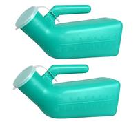 Lot de 2 urinoirs for hommes, bouteille d'urine portable épaisse avec couvercle for les voyages, hôpitaux, urgences et le camping(Green)