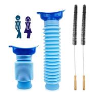 Lot de 2 urinoirs rétractables portables pour homme et femme avec 2 brosses de nettoyage pour homme, femme, voiture, camping, embouteillage