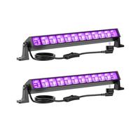 Lot de 2 UV Lumière Bar 27W, Projecteur LED Noël, Soirée, Disco, Fête