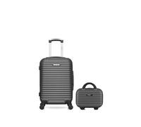 lot de 2 - valise cabine et vanity brazilia - gris fonce