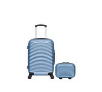 lot de 2 - valise cabine et vanity etna - bleu dore