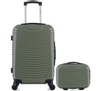 lot de 2 - valise cabine et vanity etna - kaki kaki G