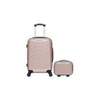 lot de 2 - valise cabine et vanity etna - rose dore rose dore