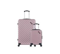 lot de 2 valise grand format et cabine xxs cité rose dore rose dore