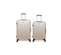 - lot de 2 - valise grand format et valise weekend brooklyn - beige