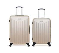 Lot de 2 - Valise grand format et valise weekend BROOKLYN - beige - AMERICAN TRAVEL