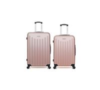 - lot de 2 - valise grand format et valise weekend brooklyn - rose dore