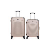 - lot de 2 - valise grand format et valise weekend congo - beige