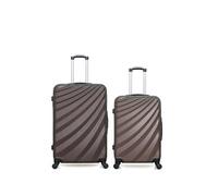 - lot de 2 - valise grand format et valise weekend danube - gris cendre