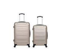 - lot de 2 - valise grand format et valise weekend elbe - beige