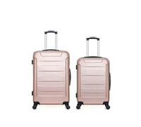 - lot de 2 - valise grand format et valise weekend elbe - rose dore