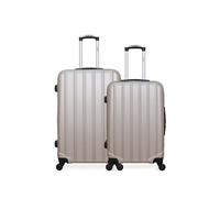 - lot de 2 - valise grand format et valise weekend himalaya - beige
