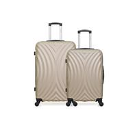 hero - lot de 2 - valise grand format et valise weekend lagos - beige beige G