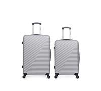 - lot de 2 - valise grand format et valise weekend lena - gris