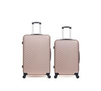 - lot de 2 - valise grand format et valise weekend lena - rose dore