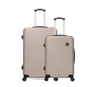 Lot de 2 Valise grand format et valise weekend LONDON beige