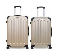 Lot de 2 - Valise grand format et valise weekend MADRID beige