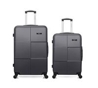 bluestar - lot de 2 - valise grand format et valise weekend miami - gris fonce gris fonce G