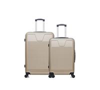 - lot de 2 - valise grand format et valise weekend selenga - beige