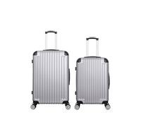 - lot de 2 - valise grand format et valise weekend tage - gris