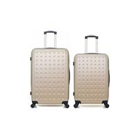- lot de 2 - valise grand format et valise weekend taurus - beige