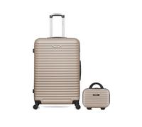 lot de 2 - valise grand format et vanity brazilia - beige