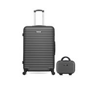 lot de 2 - valise grand format et vanity brazilia - gris fonce