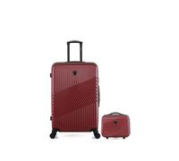 lot de 2 - valise grand format et vanity peter - bordeaux