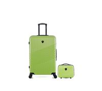 lot de 2 - valise grand format et vanity peter - vert vert