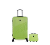 lot de 2 - valise grand format et vanity peter - vert vert