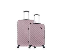 lot de 2 valise grand format et weekend cité rose dore rose dore G